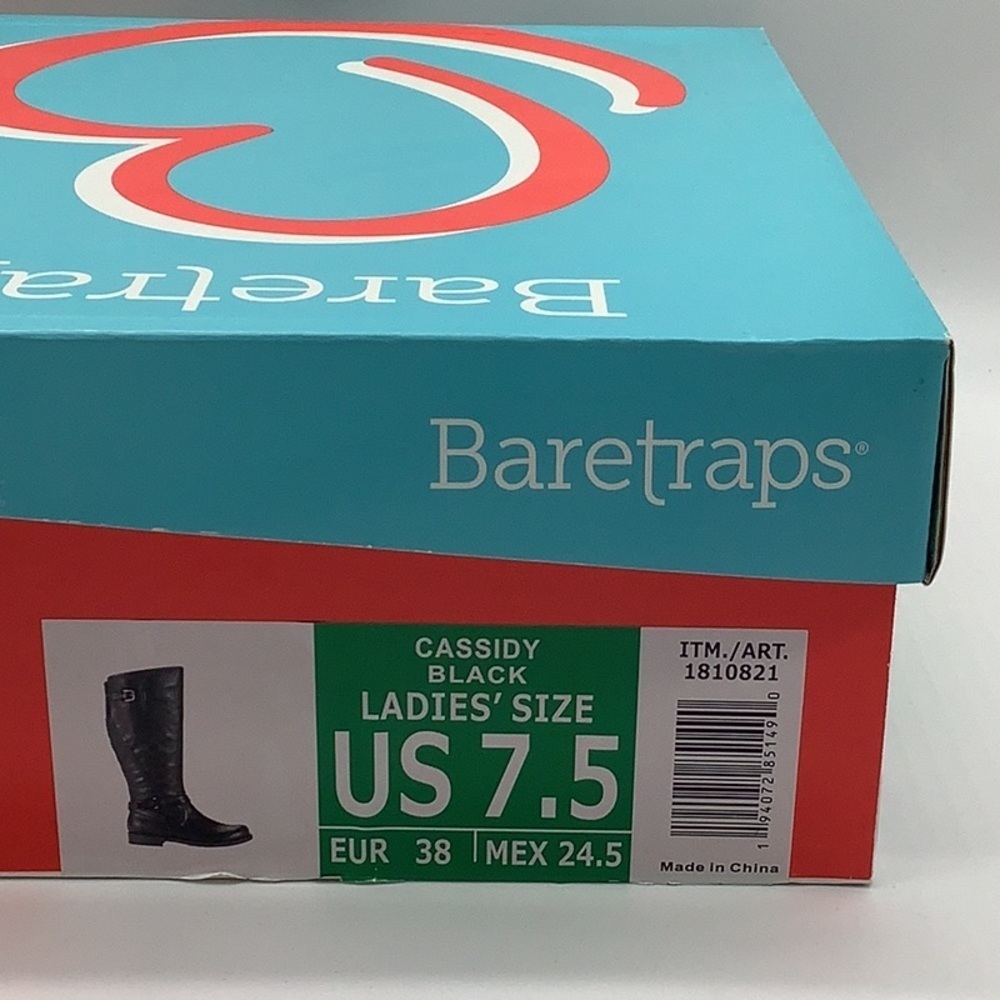 Baretraps Cassidy Black Knee High Boots | Vegan | Size 7.5 l New with Box - Picture 12 of 13